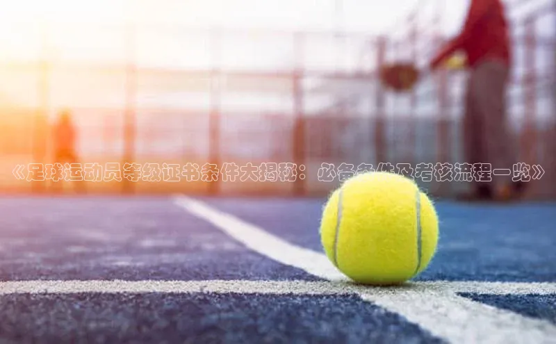 8868体育平台美团《足球运动员等级证书条件大揭秘：必备条件及考核流程一览》